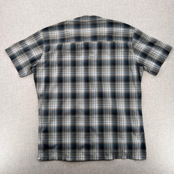 KUHL Response Button Shirt Men XL Gray Blue Plaid Short Sleeve Outdoor Hike GORP - Picture 6 of 12